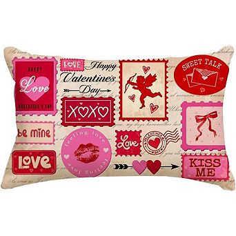 Valentine’s Pillow Cover 12x20 Be Mine XOXO Love Heart Pink Decor