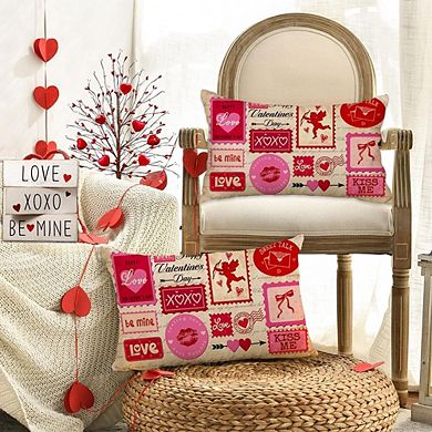 Valentine’s Pillow Cover 12x20 Be Mine XOXO Love Heart Pink Decor