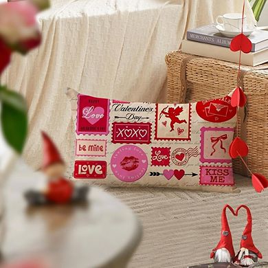 Valentine’s Pillow Cover 12x20 Be Mine XOXO Love Heart Pink Decor