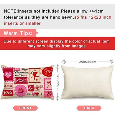Valentine’s Pillow Cover 12x20 Be Mine XOXO Love Heart Pink Decor
