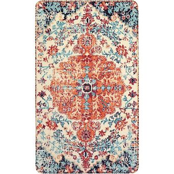 Bohemian Floral Medallion 2x3 Washable Non-Slip Area Rug