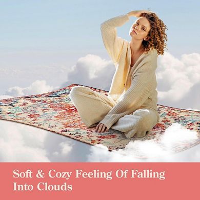 Bohemian Floral Medallion 2x3 Washable Non-Slip Area Rug