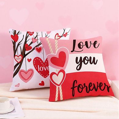 Valentine’s Day Heart Throw Pillow Covers 18x18 Inch for Home, Party, or Office