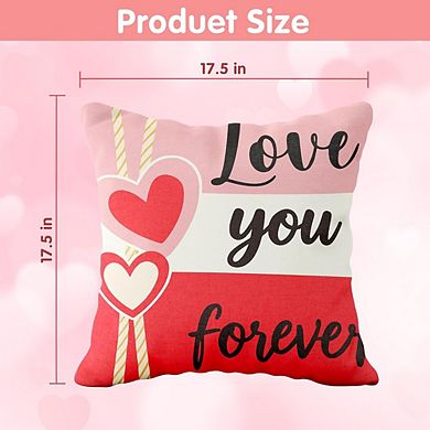 Valentine’s Day Heart Throw Pillow Covers 18x18 Inch for Home, Party, or Office