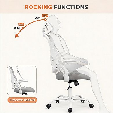 Ergonomic High-back Mesh Chair with Adjustable Headrest & Flip-up Armrests
