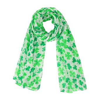 Women's Four-Leaf Voile Scarf, Lightweight Long Silky Head Wrap Bandanas Scarves