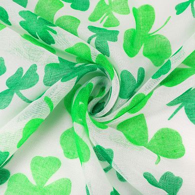 Women's Four-Leaf Voile Scarf, Lightweight Long Silky Head Wrap Bandanas Scarves