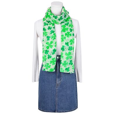 Women's Four-Leaf Voile Scarf, Lightweight Long Silky Head Wrap Bandanas Scarves