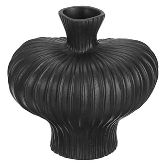 Ceramic Modern Flower Vase, Vintage Art Ceramic Statues Centerpiece Ornament for Home Decor, Black