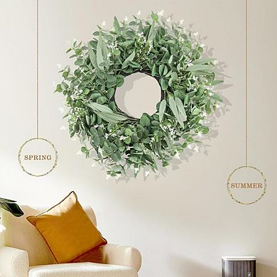 22 Inch Artificial Eucalyptus Wreath for Front Door All Seasons Green Decor