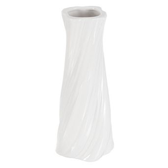 White Ceramic Twisted Vase for Home Decor, 7cm Wedding Centerpiece Modern Floral Ceramic Vase