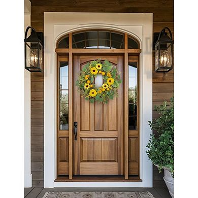 Lemon Sunflower Wreath 20 Inch Spring Summer Door Decor