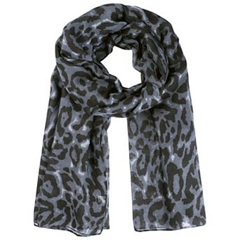 Women's Leopard Printed Long Scarf, Lightweight Soft Sheer Head Wrap Shawl Scarves for All Season