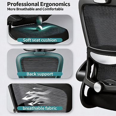 Ergonomic Mesh Office Chair with Lumbar Support, Swivel Base, 330 lbs Capacity