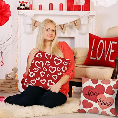 Valentine’s Day Pillow Covers 18x18 Set of 4 Hearts