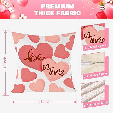 Valentine’s Day Pillow Covers 18x18 Set of 4 Hearts