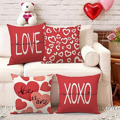 Valentine’s Day Pillow Covers 18x18 Set of 4 Hearts