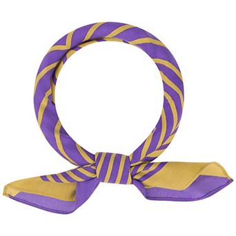 Women Color Symmetrical Striped Printed Scarf 27.6x27.6" Square Neck Scarves Neckerchief