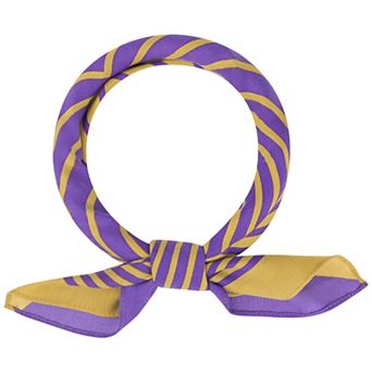 Women Color Symmetrical Striped Printed Scarf 27.6x27.6" Square Neck Scarves Neckerchief