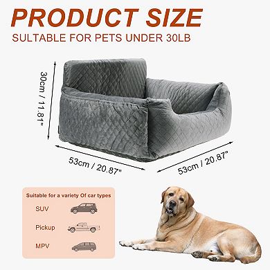 Dog Car Seat Booster for Small Medium Dogs, Safe and Comfortable, Cat Backpack with Seat Belt