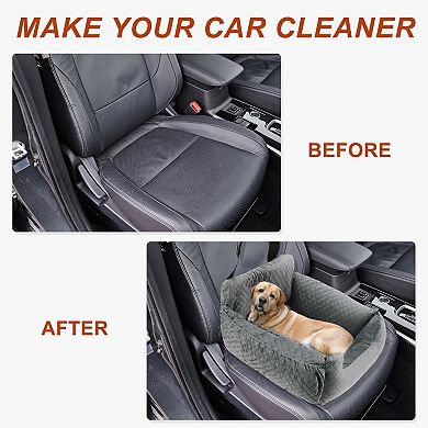 Dog Car Seat Booster for Small Medium Dogs, Safe and Comfortable, Cat Backpack with Seat Belt