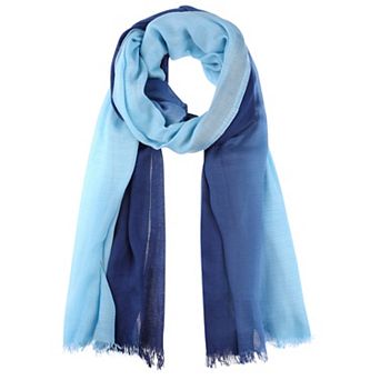 Women Gradient Color Ombre Cotton Linen Scarves Soft Neckerchief Wraps Shawl