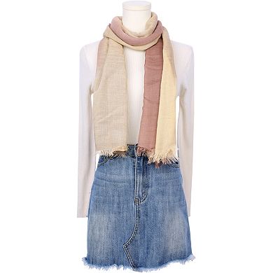 Women Gradient Color Ombre Cotton Linen Scarves Soft Neckerchief Wraps Shawl
