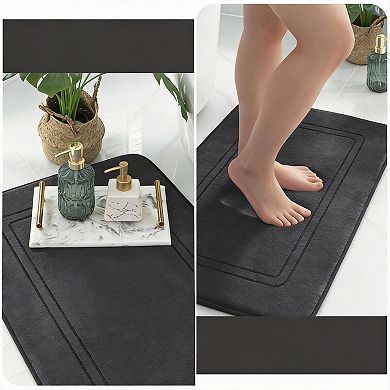 5-Piece Non-Slip Memory Foam Bath Mats - Soft, Quick-Dry, Machine Washable