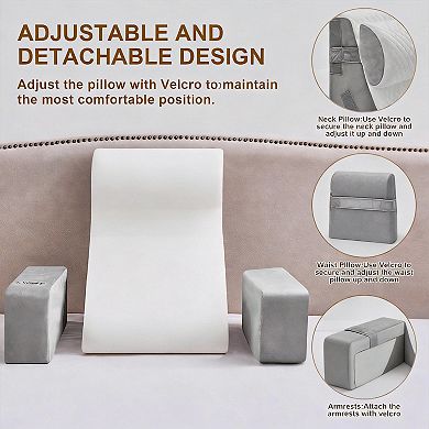 Adult Reading Pillow with Arms for Bed, Sofa, or Floor - Versatile, Ergonomic, Portable