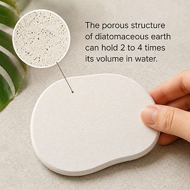 4 Pack Absorbent Diatomaceous Earth Drink Coasters Modern Stone Design