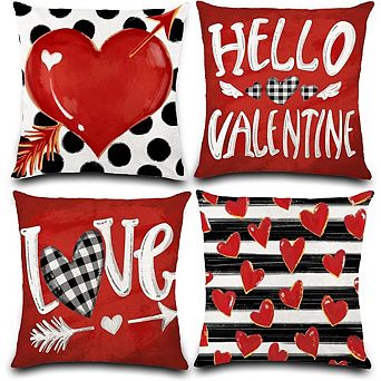 Valentine Heart Pillow Covers 18x18 for Sofa and Couch Decor