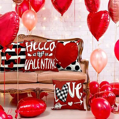 Valentine Heart Pillow Covers 18x18 for Sofa and Couch Decor