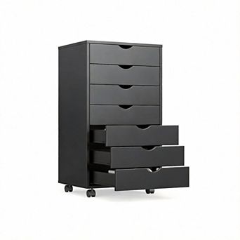 7-Drawer Mobile File Cabinet with Wheels for Home Office