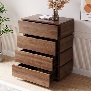 21.65" Modern 4-Drawer Tall Dresser