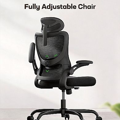 Adjustable Ergonomic Chair with Lumbar Support & 3D Armrests