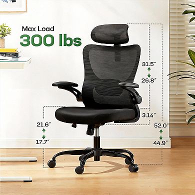 Adjustable Ergonomic Chair with Lumbar Support & 3D Armrests