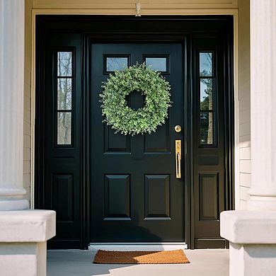 26" Eucalyptus Wreath with White Seeds Large Front Door Greenery for Indoor & Outdoor Decor