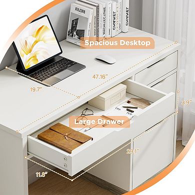 48-inch four-drawer computer desk; modern style desk, space-saving and durable