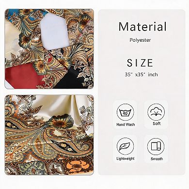 4 Pack Women's Silk-Like Polyester Scarves, 35x35" Multifunctional, One Size