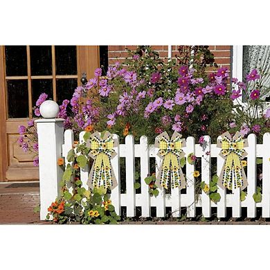 "Large Yellow Sunflower Buffalo Plaid Bows for Wreath & Farmhouse Decor"