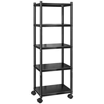 5 tier Adjustable Metal Shelf Rack for Small Spaces - Kitchen, Bathroom, Garage, Bedroom