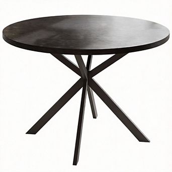 47-inch round dining table, made of sturdy medium-density fiberboard, easy to assemble