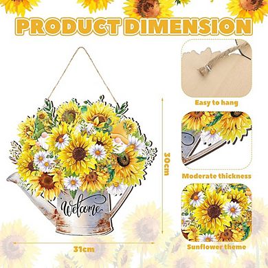 11.8 Inch Sunflower Welcome Wooden Door Sign Decor