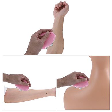 Portable Roller Massager Rabbit Manual Massager Tools 3.66"x3.23" Pink 1 Pc
