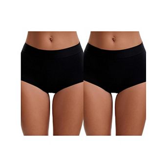 2 Packs Women's High Waist Tummy Control Elastic Waistband Comfortable Boyshorts