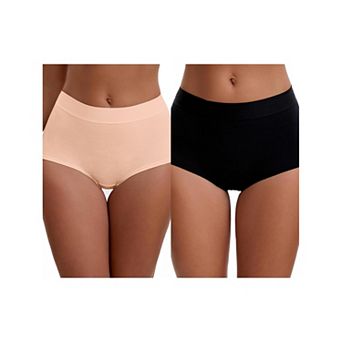 2 Packs Women's High Waist Tummy Control Elastic Waistband Comfortable Boyshorts