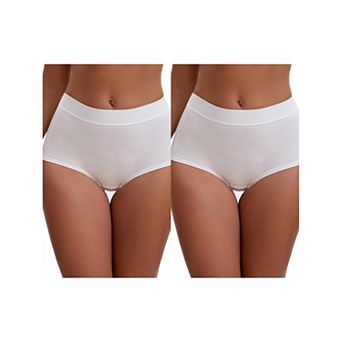 2 Packs Women's High Waist Tummy Control Elastic Waistband Comfortable Boyshorts