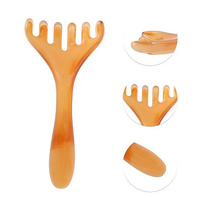 1 Set Antler-shaped Head Massage Comb for Travel in Green and Brown Color