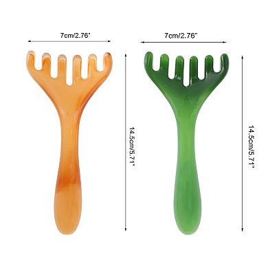 1 Set Antler-shaped Head Massage Comb for Travel in Green and Brown Color