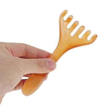 1 Set Antler-shaped Head Massage Comb for Travel in Green and Brown Color